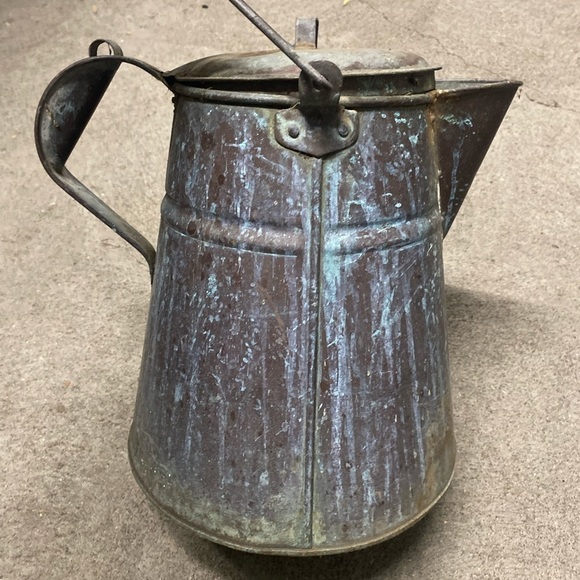 Large Patinaed Watering Pitcher - Picture 1 of 10